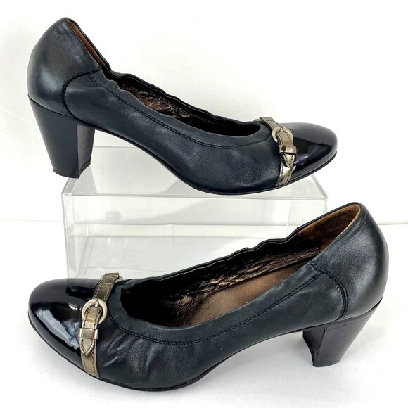 AGL Pumps 41 Attilio Giusti Leombruni Luxury Shoes Genuine Leather 9.5 Cap Toe - Picture 1 of 10